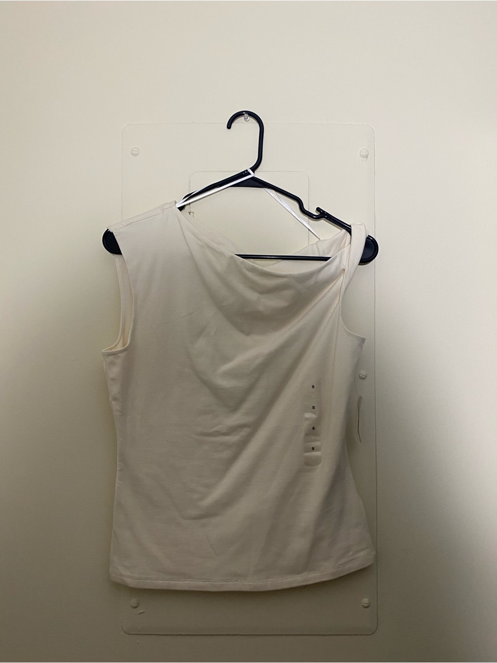 Old Navy Cream Sleeveless Draped Neck Tank Top
